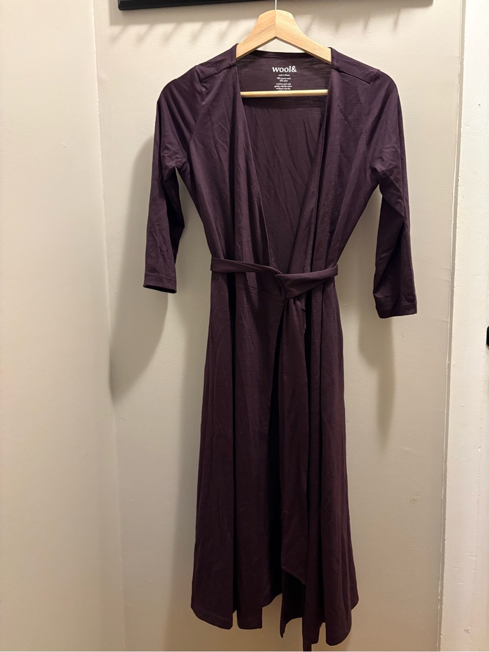 Wool& Alana XS Marionberry (Purple) Long Sleeve Wrap Dress